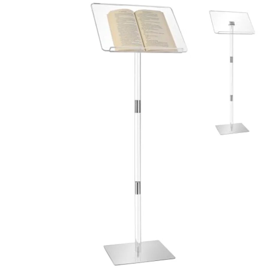 

Podium Stand Lecterns Podiums Acrylic Adjustable Angles with Metal Base Podium for Church Weddings Classroom Speech 16 L x 12 W