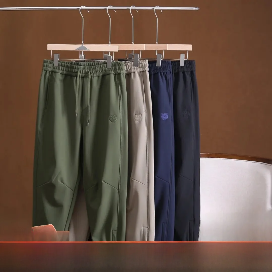 

Men's Fce Lined Thiened Soft ell Pants Warm Windproof Autumn Winter Casual Trousers Polyester Fiber Straight Leg Pants