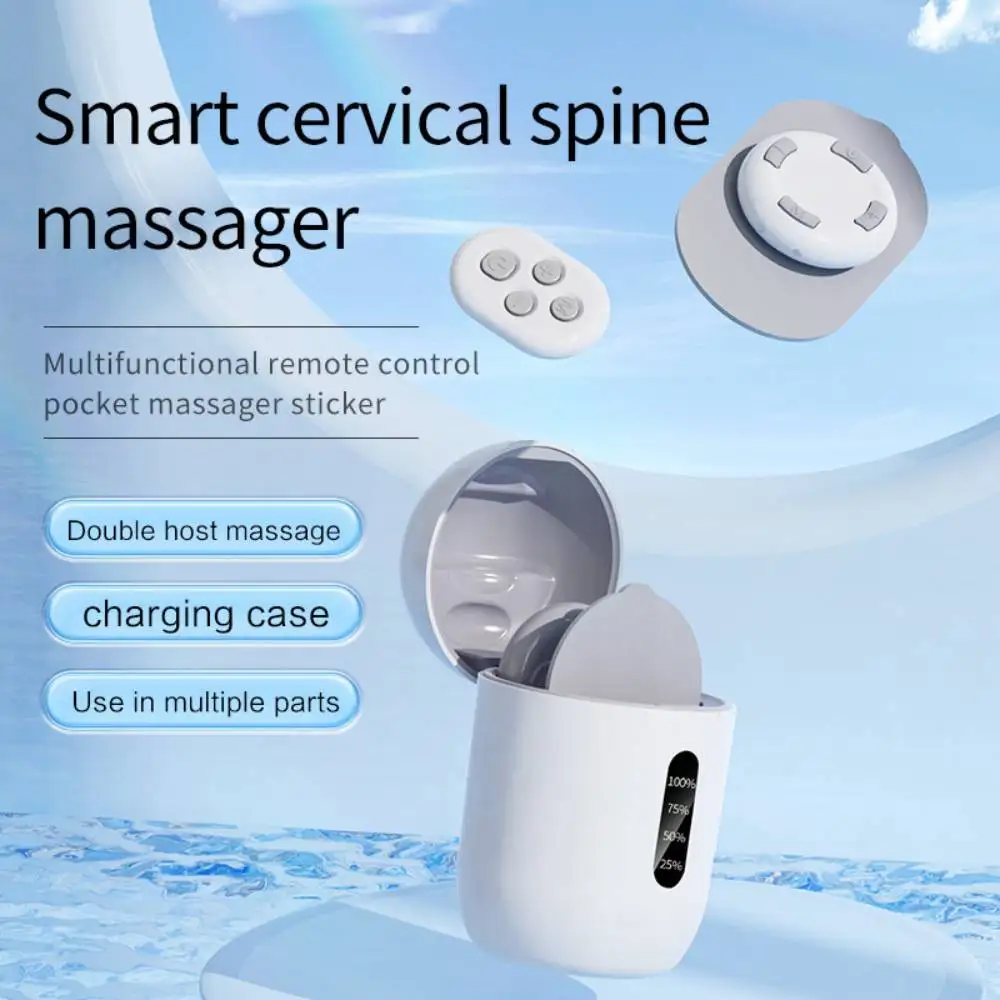 Portable EMS Pulse Massager Pad Remote Control Rechargeable Mini Massager for Cervical Back Waist Leg Muscle Relaxation