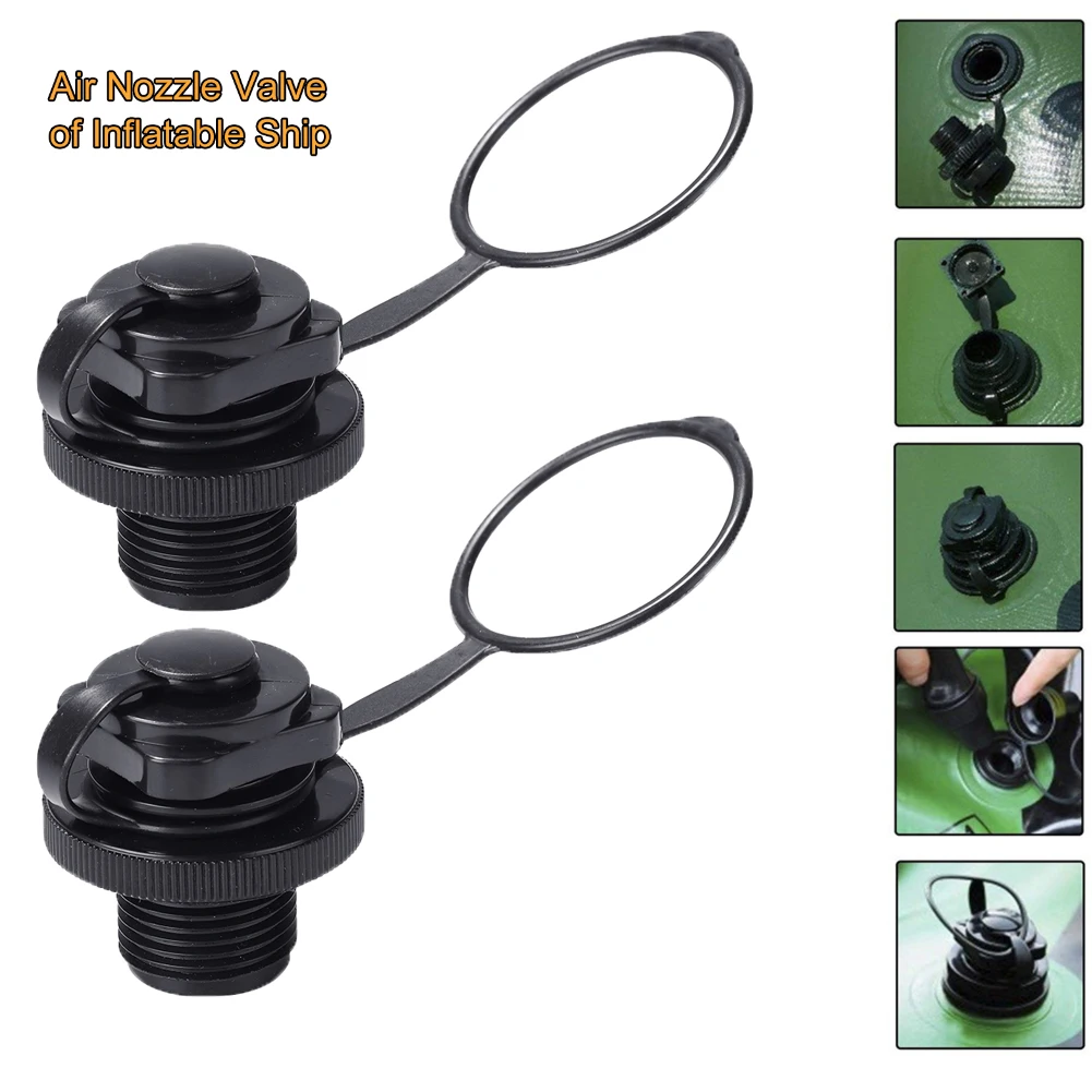 Tapas de boquilla de válvula de aire ABS para Kayak, adaptador de bomba inflable de goma para colchón de barco, accesorios de barco, piezas de