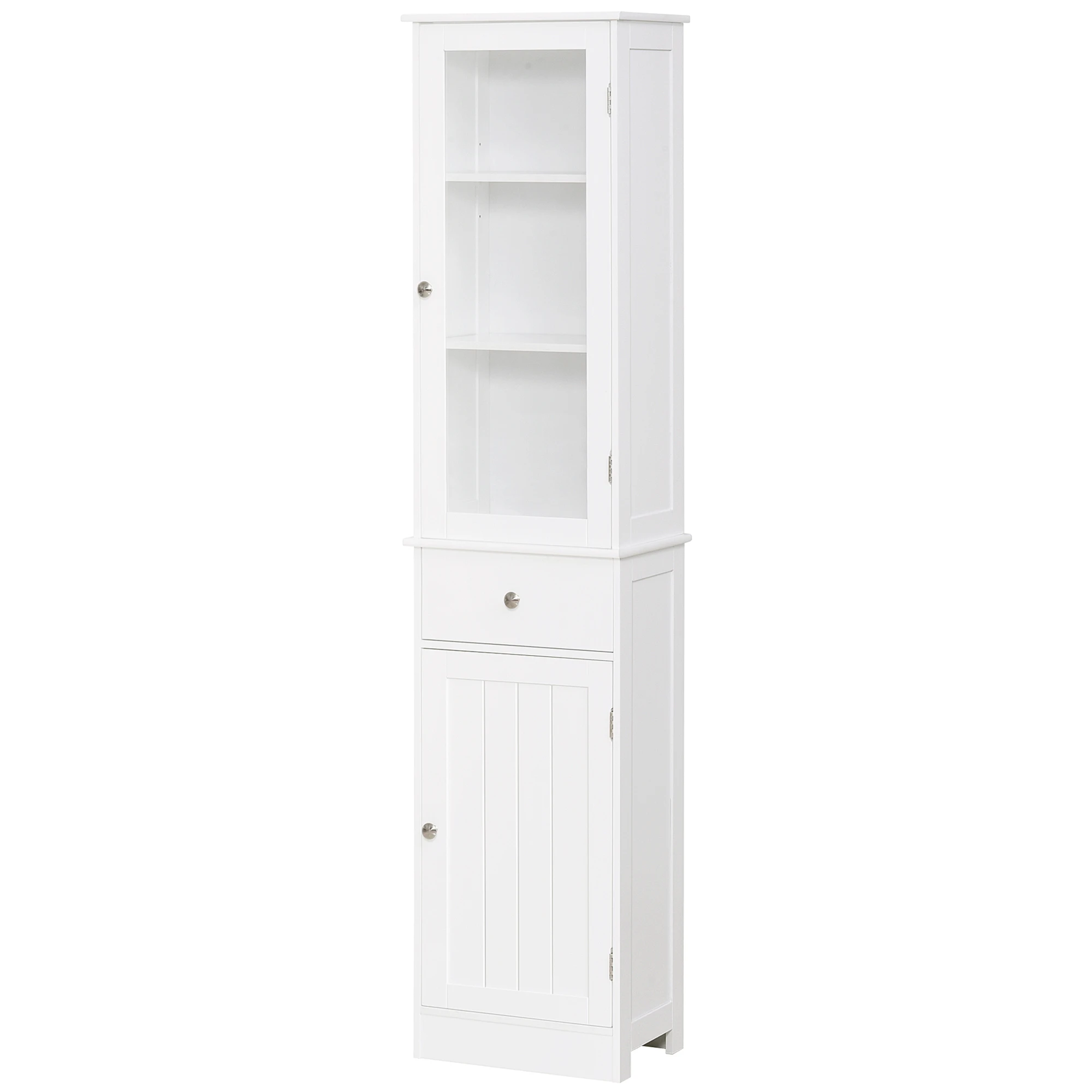 Kleankin high cabinet for bathroom with 2 doors 5 shelves and 1 drawer 40x27x171,5