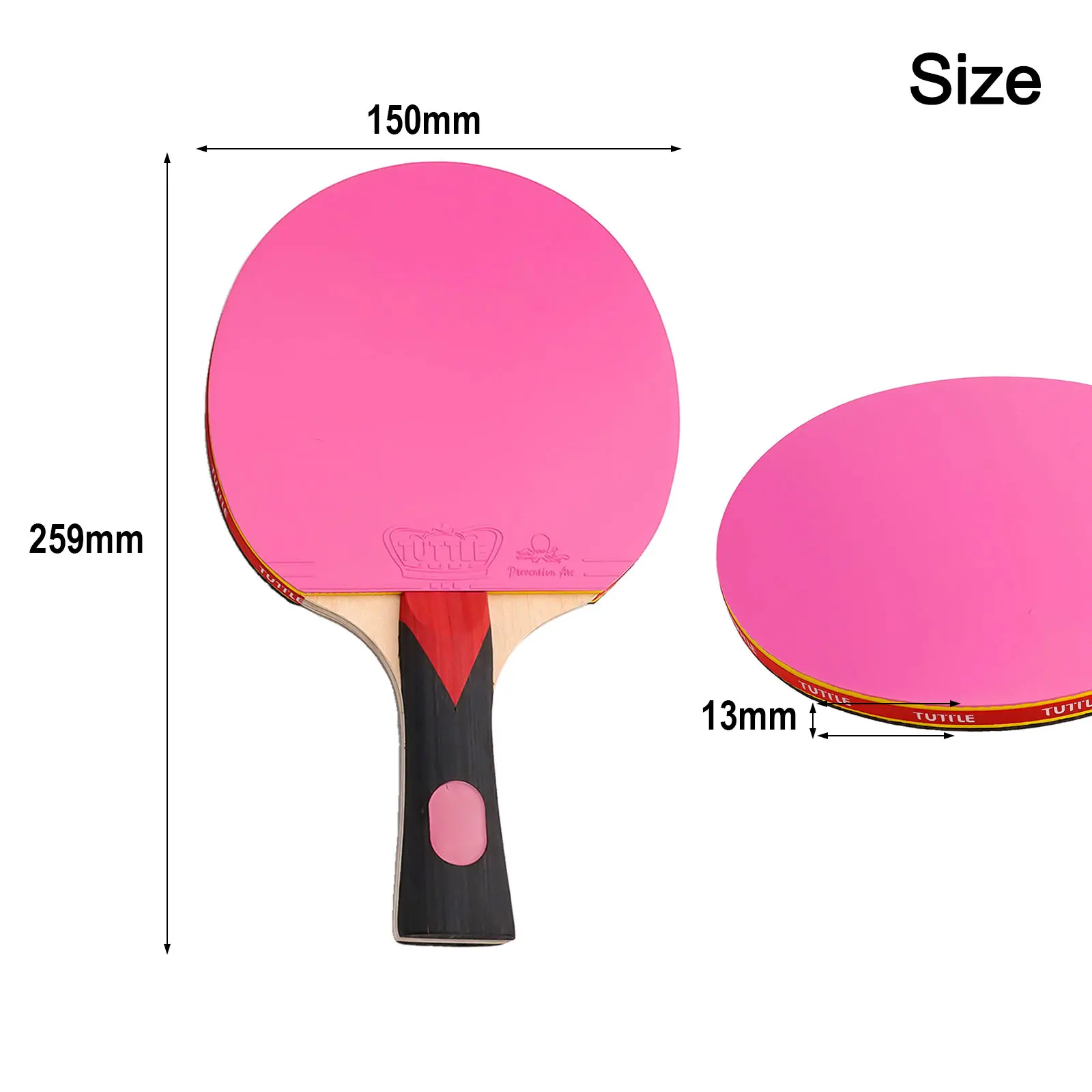 

New Table Tennis Racket Table Tennis Bag Bag Racket Wood+Rubber 7 Ply Wood Long Handle Medium Hardness Sponge Pink/Green/Blue