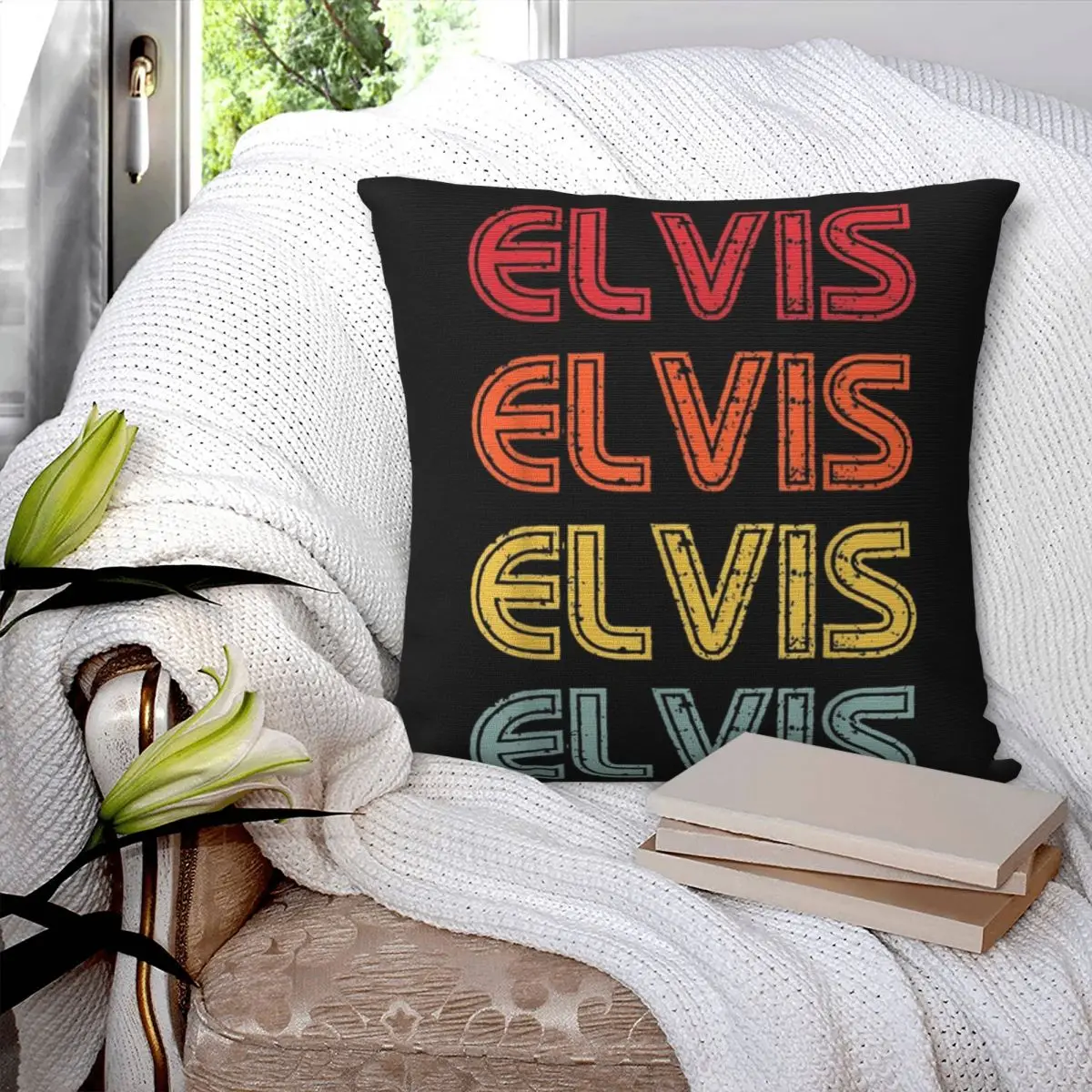 Elvis Square Pillowcase Pillow Cover Polyester Cushion Decor Comfort Throw Pillow for Home Bedroom