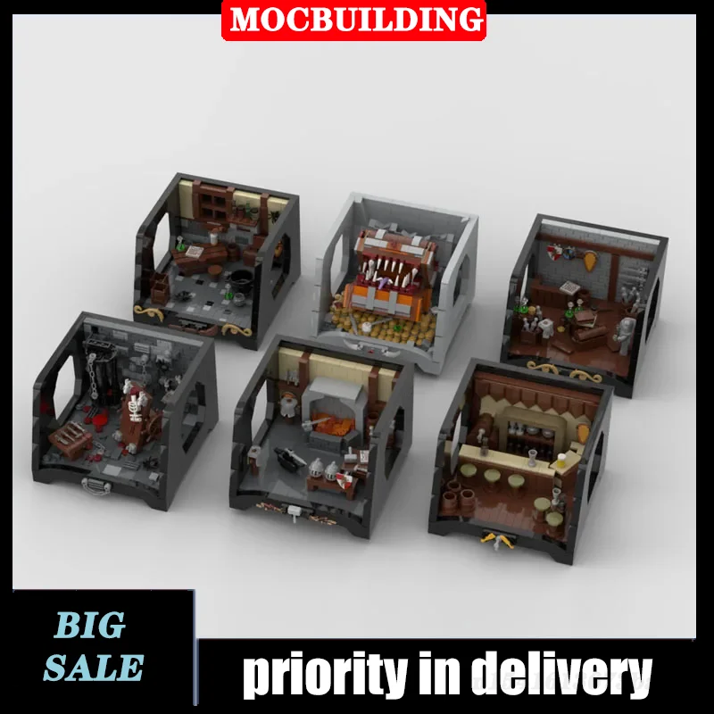 City Tavern Store Model Building Block Assembly MOC Castle Cave Collection Series Toy Gift Set