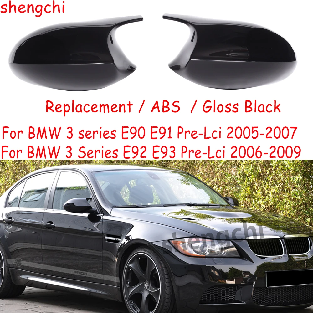 

E88 E82 E81 E90 E91 E92 E93 Gloss Black Rear View Mirror Caps For BMW E90 E91 Pre-Lci E81 E82 E92 E93 Pre-Lci Replacement Cover