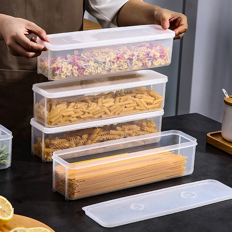 Noodle Storage Box Kitchen Noodle Spaghetti Container Home Cereal Preservation Storage Box With Cover Refrigerator Storage Box