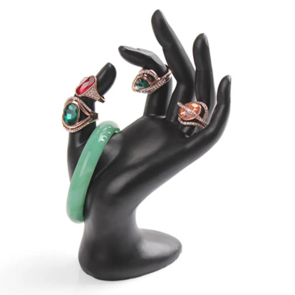 Ok Hand-Shaped Jewelry Display Rack for Rings Bracelets Necklaces Retail Store Shop Home Organizer Black Resin Jewelry Display