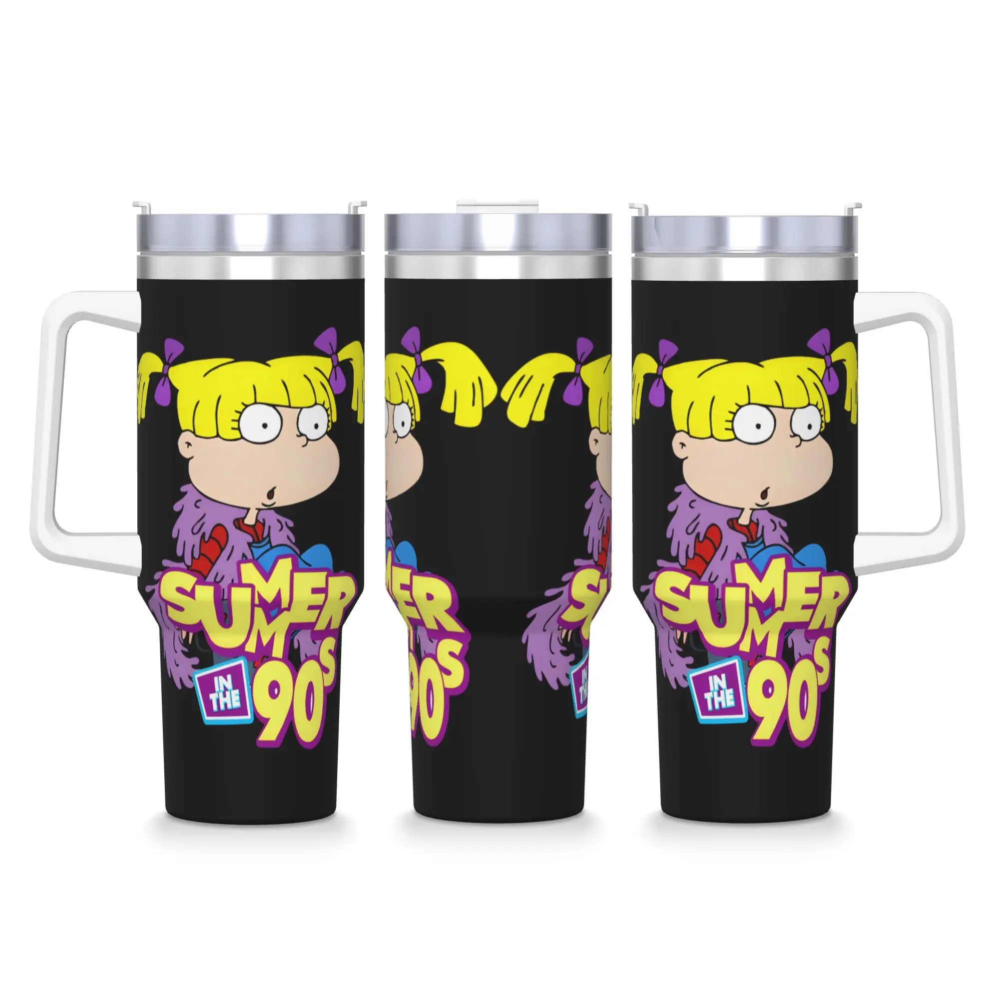 Stainless Steel Tumbler R-Rugrat Thermal Mug Angelica Pickles Portable Cold and Hot Car Mugs Beach Printed Water Bottle