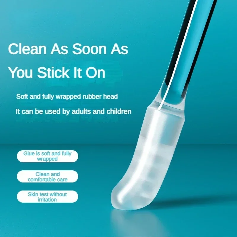 

1set Disposable Sticky Ear Swabs Reusable Ear Cleaner Soft Silicone Ear Wax Removal Tool Remover For All Ages