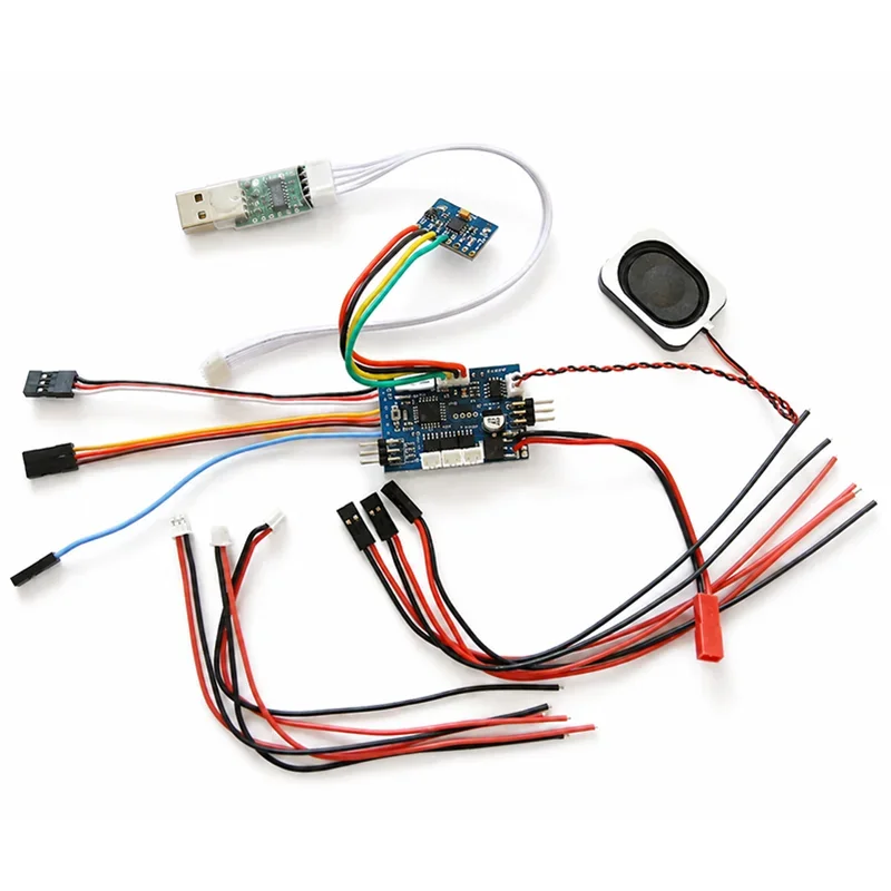 1Set 32-Bit Controller/Gyroscope Module/Speaker Kit Buit-in 3-Channel Brushed ESC for RC Tank DIY Modification Accessories