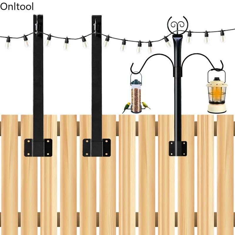 

Outdoor String Light Pole, Hanging Light String Support Pole Can Hang Bird Feeder Terrace Courtyard Fence Bracket Light Pole