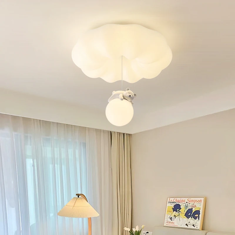 Imagem -06 - Lâmpada de Teto Creme Urso Iluminação Moderna Lâmpadas Criativas e Simples Sala e Quarto Luminária Decoração 2024