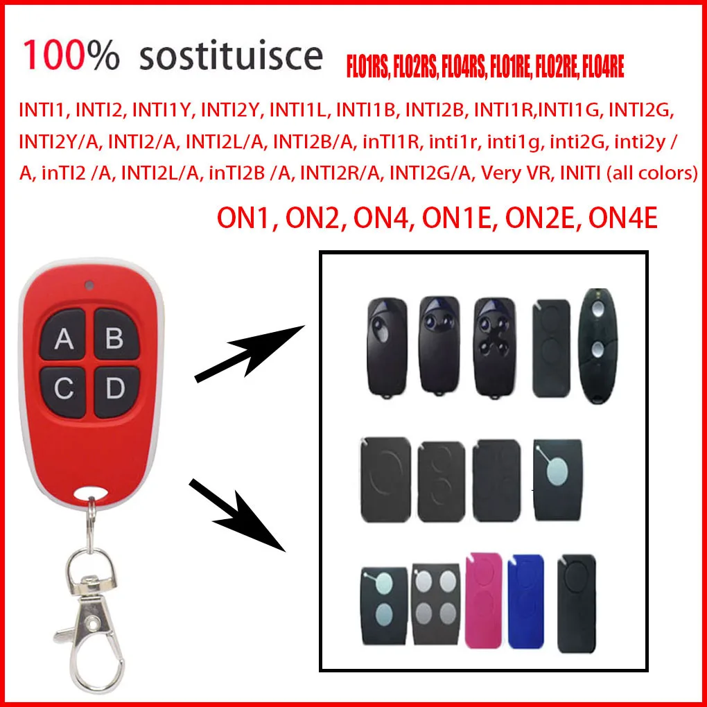 100% 433.92MHz rolling code electric Door remote Control Compatible products NICE FLO1R-S, FLO2R-S, FLO4R-S, ON1, ON2, ON4, ON1E