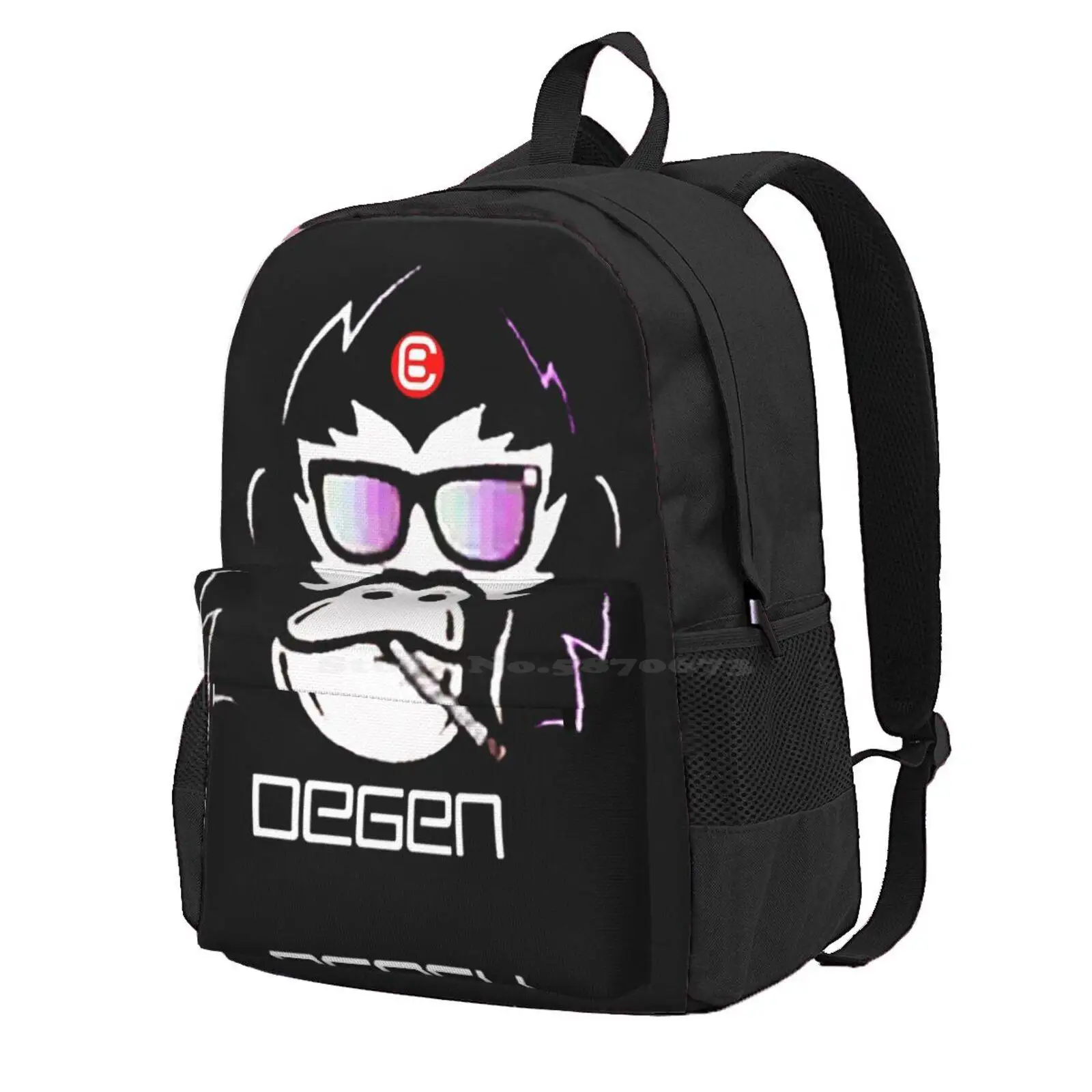 Degen Ape With Sunglasses Hot Sale Schoolbag Backpack Fashion Bags Cryptobanter Cryptocurrency Trading Investing Degen Bitcoin