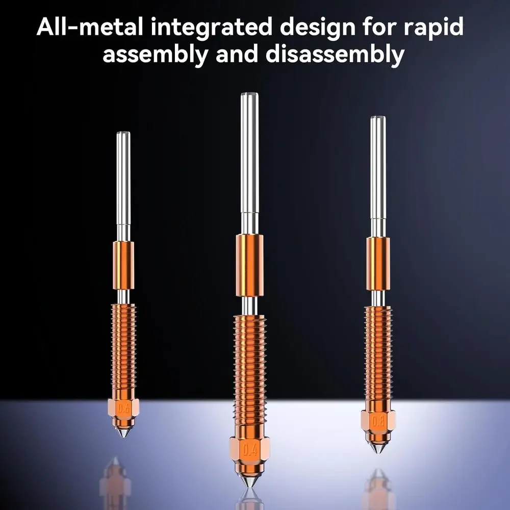 Nozzle Kit Creality K1C Ender 3 V3 / Plus 3D Printer Tri-metal Design High Flow Titanium Alloy Heat Break 3 Apertures Filament