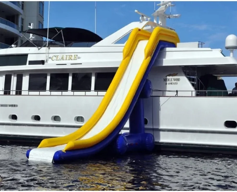 Custom High Quality summer season inflatable yacht slide Inflatable Water Dock Slide For Boat