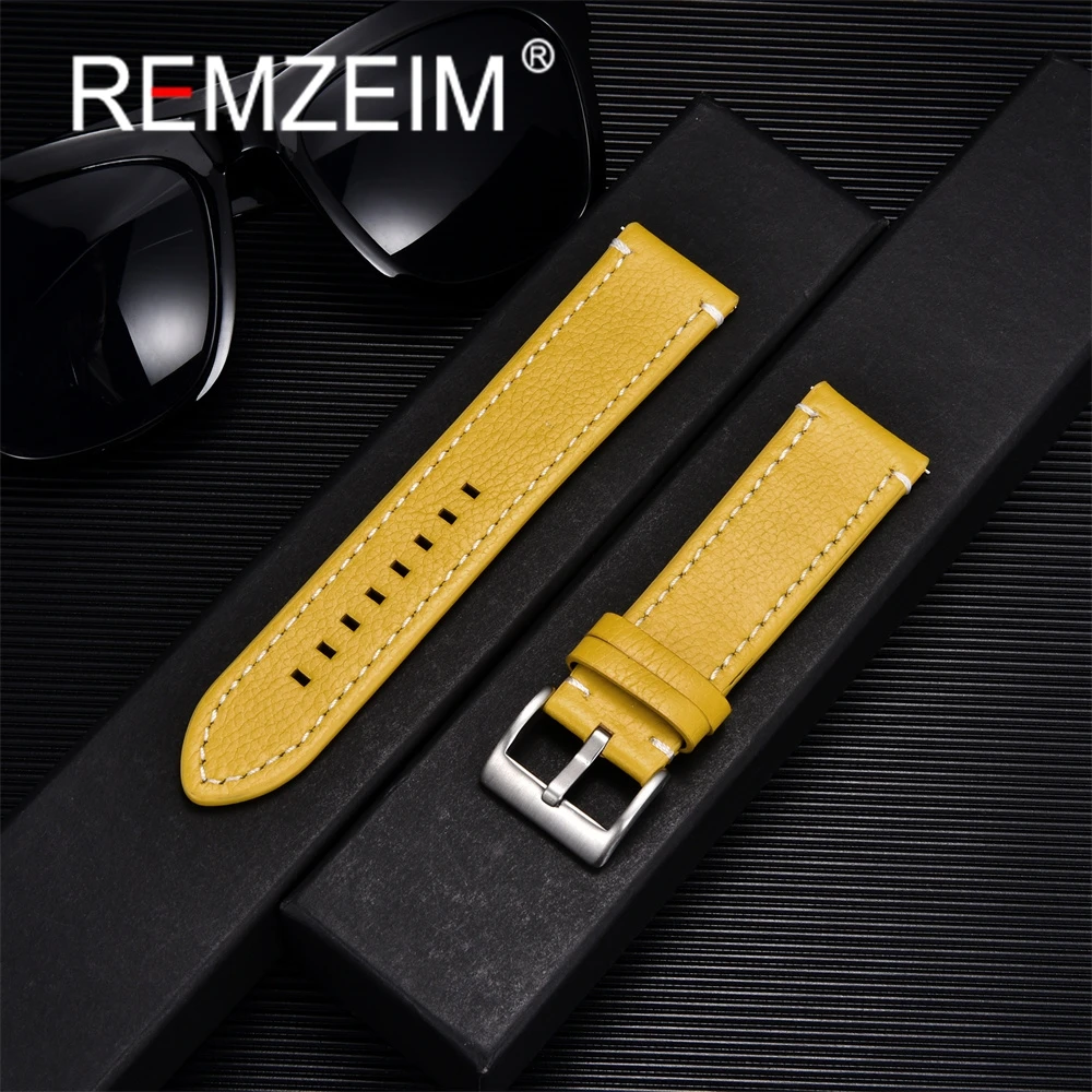 Universelles doppelseitiges Uhrenarmband aus echtem Leder, 18 mm, 20 mm, 22 mm, 24 mm, Schnellverschluss-Armband, Uhrenzubehör