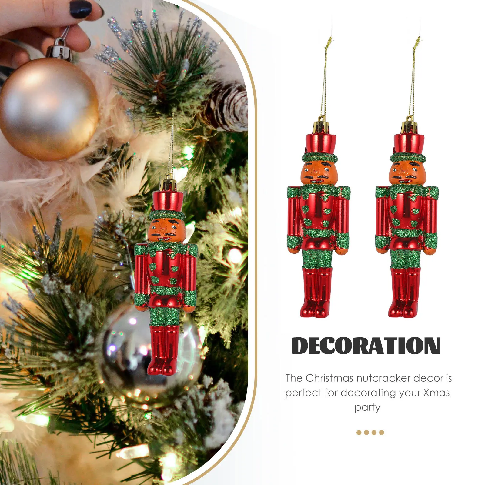 

3Pcs Hanging Christmas Nutcracker Pendant Unique Design Bright Color Ornament for Holiday Party Wedding Anniversary Engagement