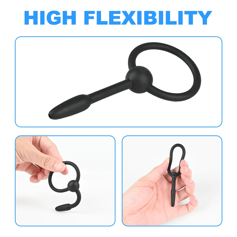 5 أحجام الحصان العين عصا القضيب قضيب لينة سيليكون مجرى البول موسع الجنس لعب للرجال الذكور الاستمناء انسداد محفز القسطرة #5