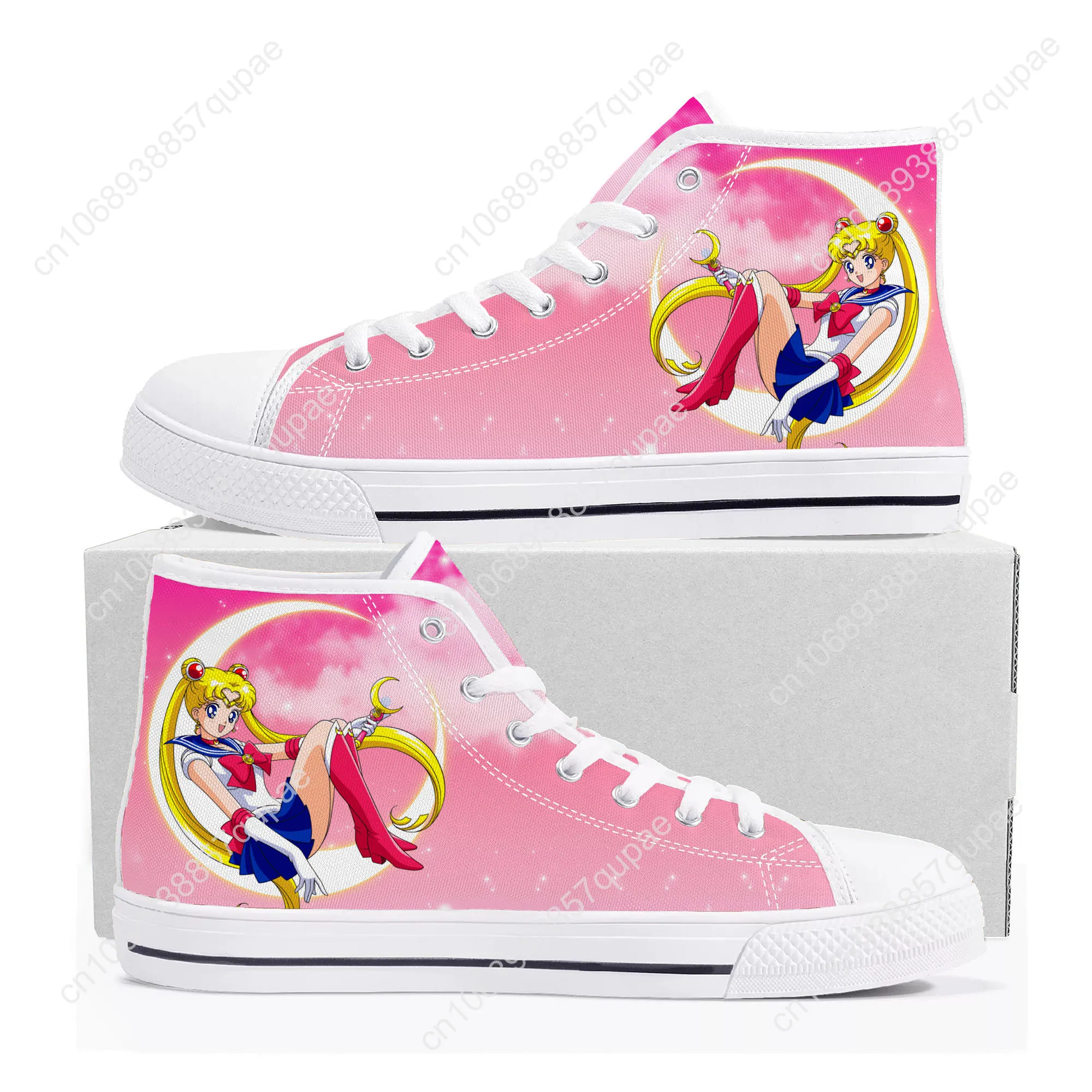 

Anime Moons Cartoon Sailors High Top High Quality Sneakers Men Womens Teenager Canvas Sneaker Casual Couple Shoes Custom Shoe