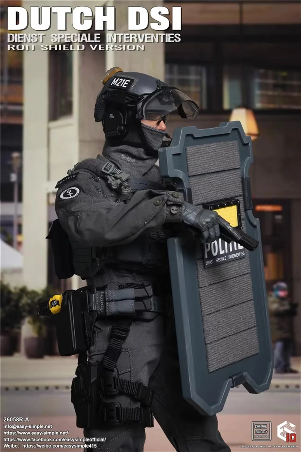 1/6 Easy & Simple ES 26058R Dutch Dienst Speciale Interventies Wersja tarcza do tłumienia zamieszek pełny zestaw Model postaci prezent dla fanów