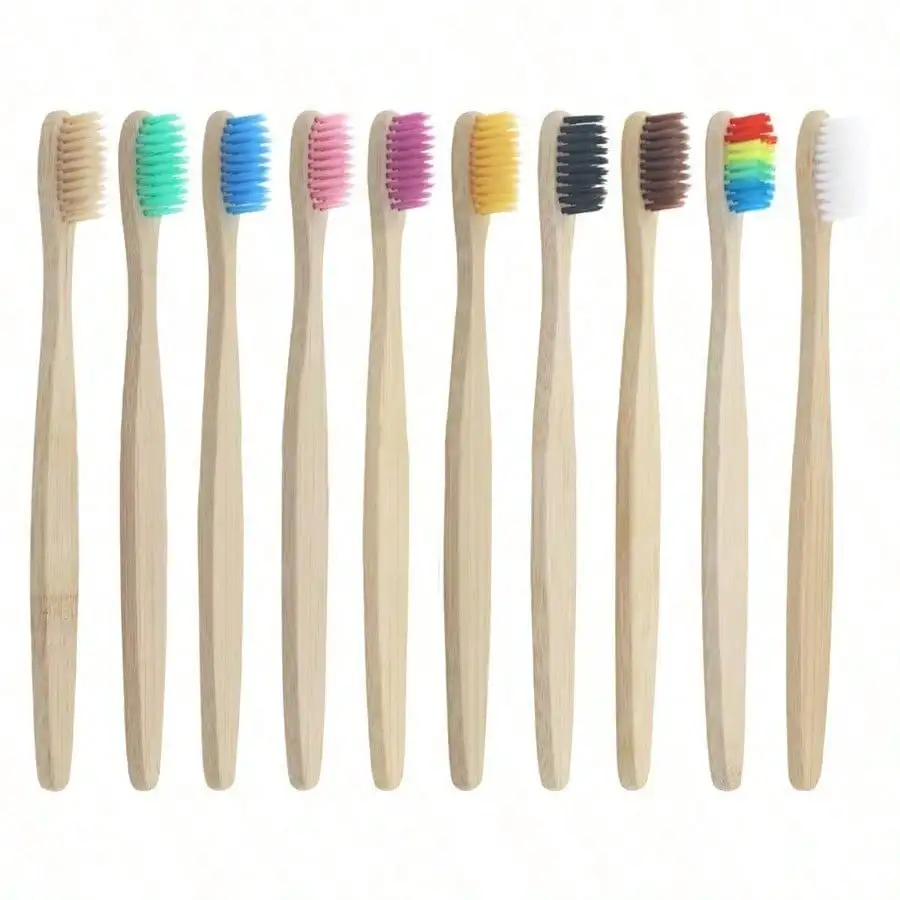 20 Pack Bamboo Toothbrushes, Individually Wrapped Toothbrush Set with Soft Bristles, Lightweight Wooden Handle Manual Toothbrushes for Adults, Family, Home, Travel, Guest Bathroom & Daily Oral Cleaning