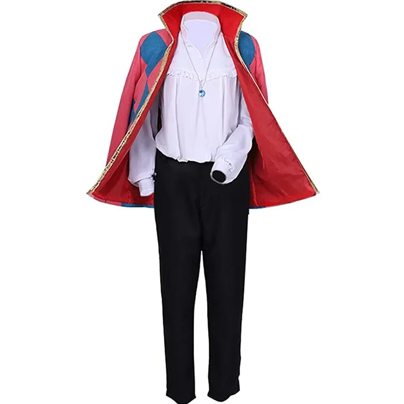 Moving Howl's Moving Castle Howl Cosplay Unisex Jacket Necklace Coat Full Set Halloween Costumes For Adult