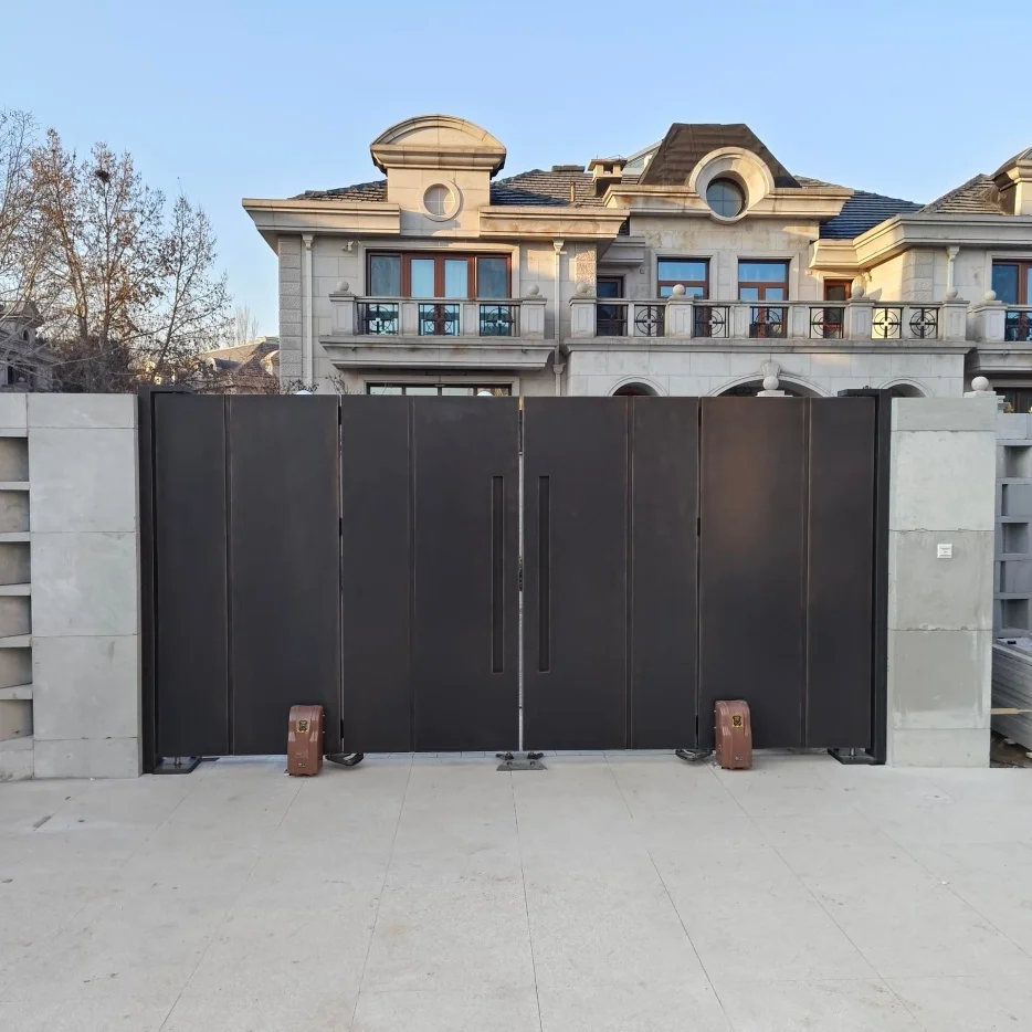 

Modern Folding Aluminum Alloy Gate Weatherproof Durable Eco Friendly Copper Finish Custom Courtyard Villa Sliding Door
