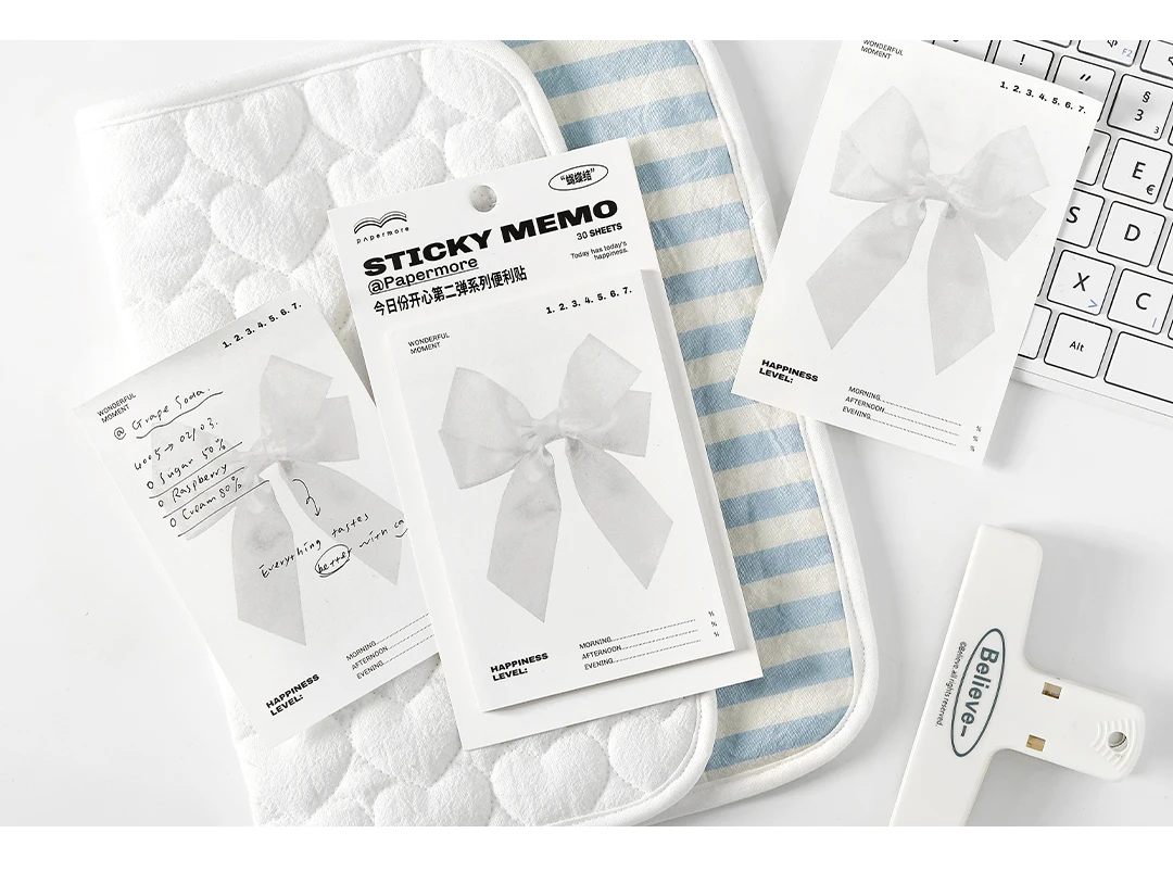 Niedlicher Gelato-Schleifenknoten Haftnotizblock Selbstklebendes Schreibpapier Schul-Bastelbedarf Notizbuch Schreibwaren Dekoration – Detail 23