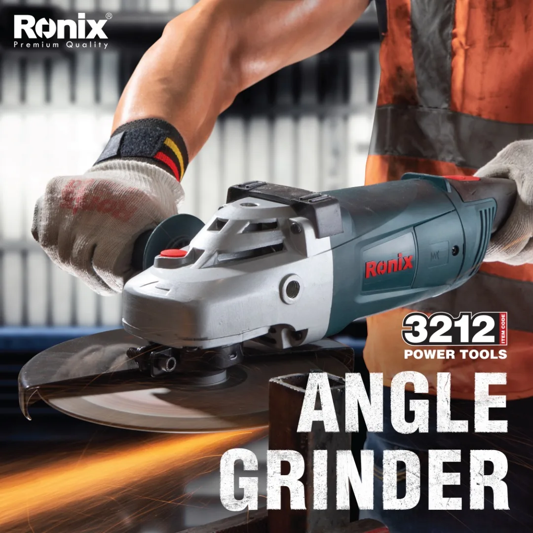 Ronix 3212 Professional Heavy-duty Super Practical 2350W 230MM 6000RPM Powerful Angle Grinder Or Mini Angle Grinder