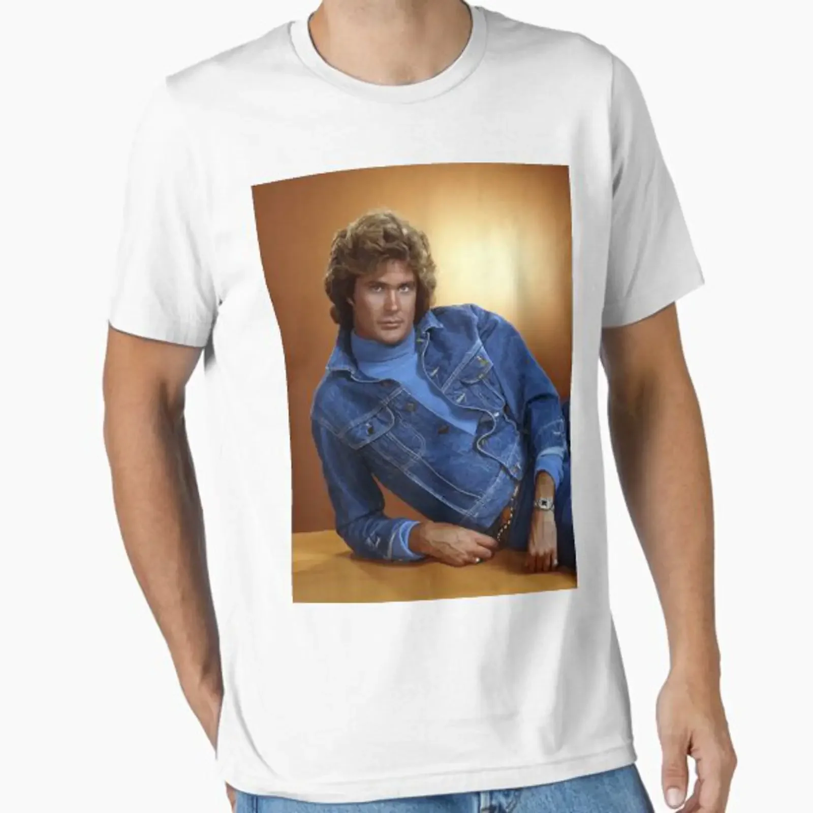 david hasselhoff vintage Essential T Shirt vintage Washed Slightly Top For Everyday Wear Comfortable streetwear