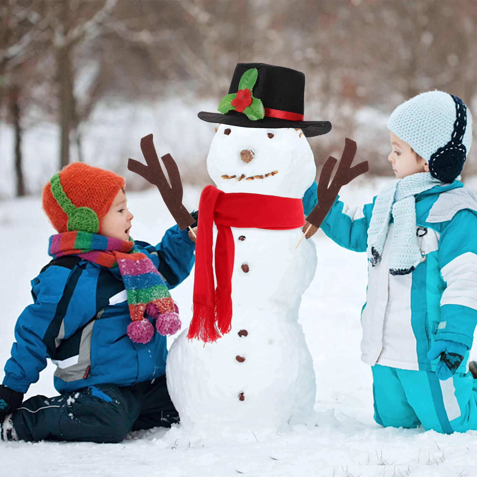 

Christmas Decorations Snowman Hat Scarf Set Kits Decorate Making The Toy Diy Accessories Decorating Props Child