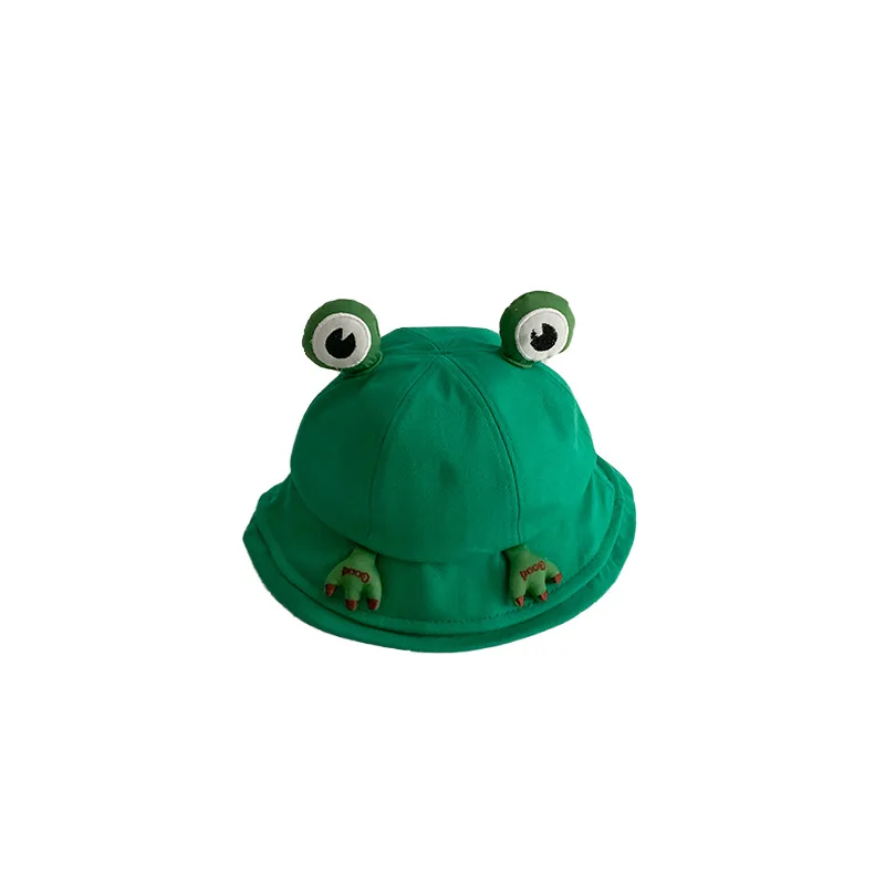 Spring and Autumn Korean Thin Children\'s Sun Protection Boys and Girls Super Cute Cartoon Frog with Breathable Fisherman Hat