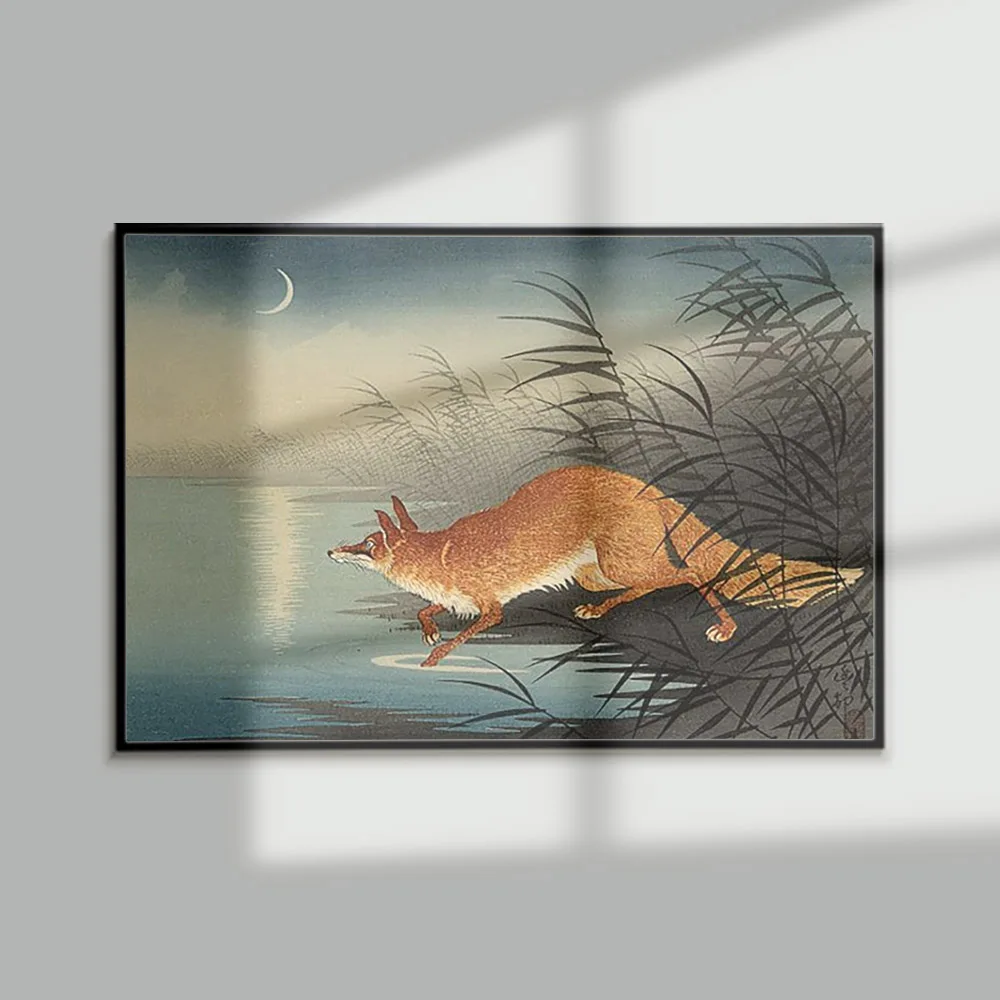 

Ohara Koson Japanese Ukiyoe Poster Fox Animal Antique Canvas Painting Wall Art Print Picture Home Decor Gift