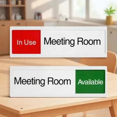 LALAFINA لافتة للباب المنزلق لغرفة الاجتماعات المكتبية الخصوصية شاغرة مشغل لا تزعج الاستخدام المتاحة مؤشر غرفة الاجتماعات