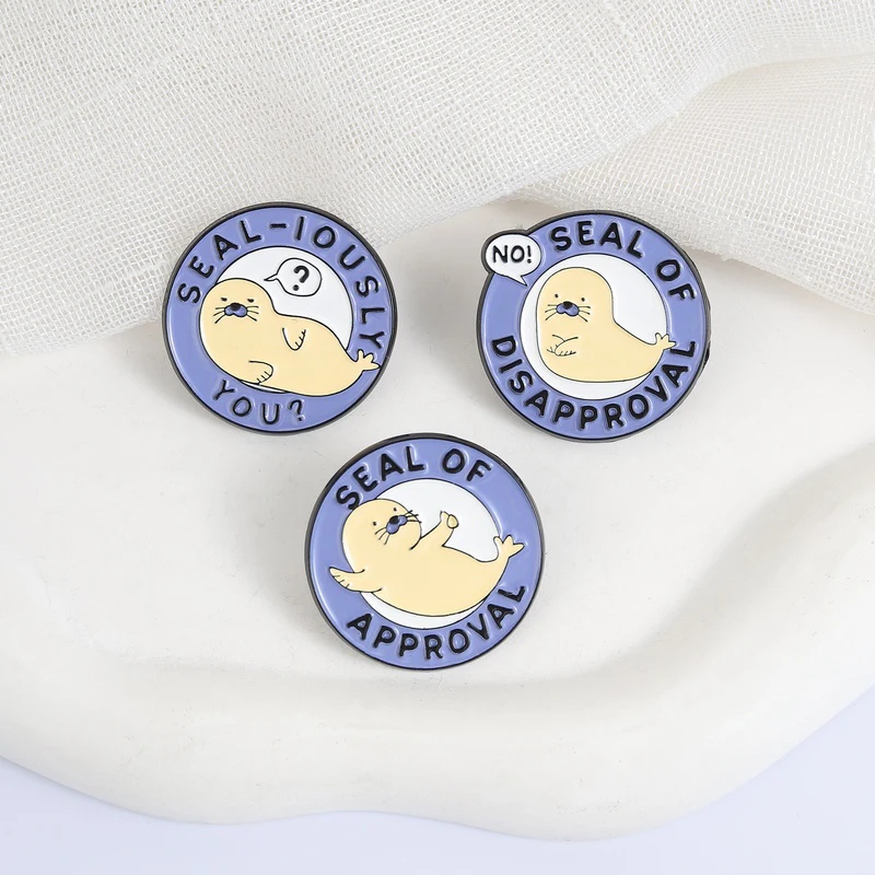 2-5pcs/set Corgi Cat Rainbow Enamel Pins Snail Seal Pun Bulk Brooch Work Humor Lapel Badge Moth Flork Memes Jewelry For Friends