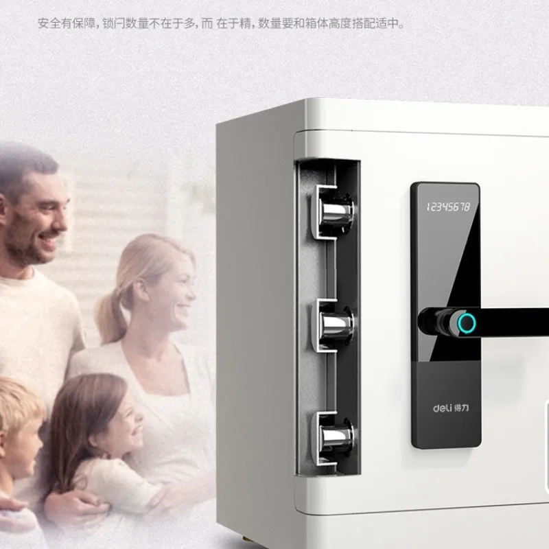 Safety Deposit Box Household Small Fingerprint Password Box White Bedroom Anti-theft 47CM High