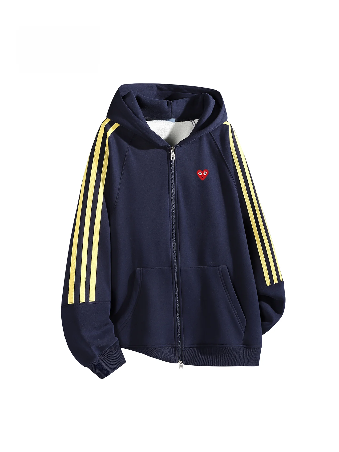 

Свободный повседневный кардиган-худи на молнии для пар, осенне-зимняя новинка, универсальная верхняя одежда в уличном стиле, дышащая, с длинными рукавами