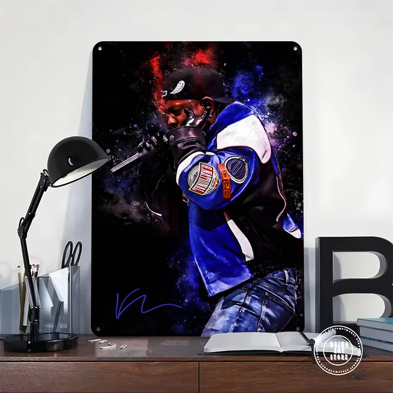Kendrick Lamar Poster Retro 3D Printed Metal Signs Customized Wall Hanging Gift for Luxury Decoration Home Decor Accessories