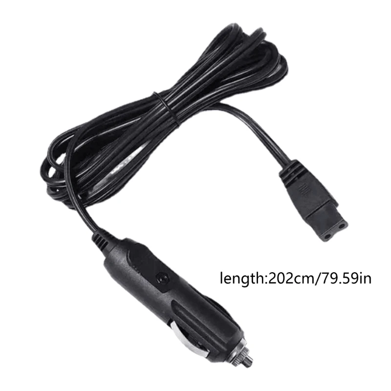 12V Plugs Wire 1.8m Car Cool Box 2Pin Cable Power Cable Fridge Replacement Extension Cord Cable Black