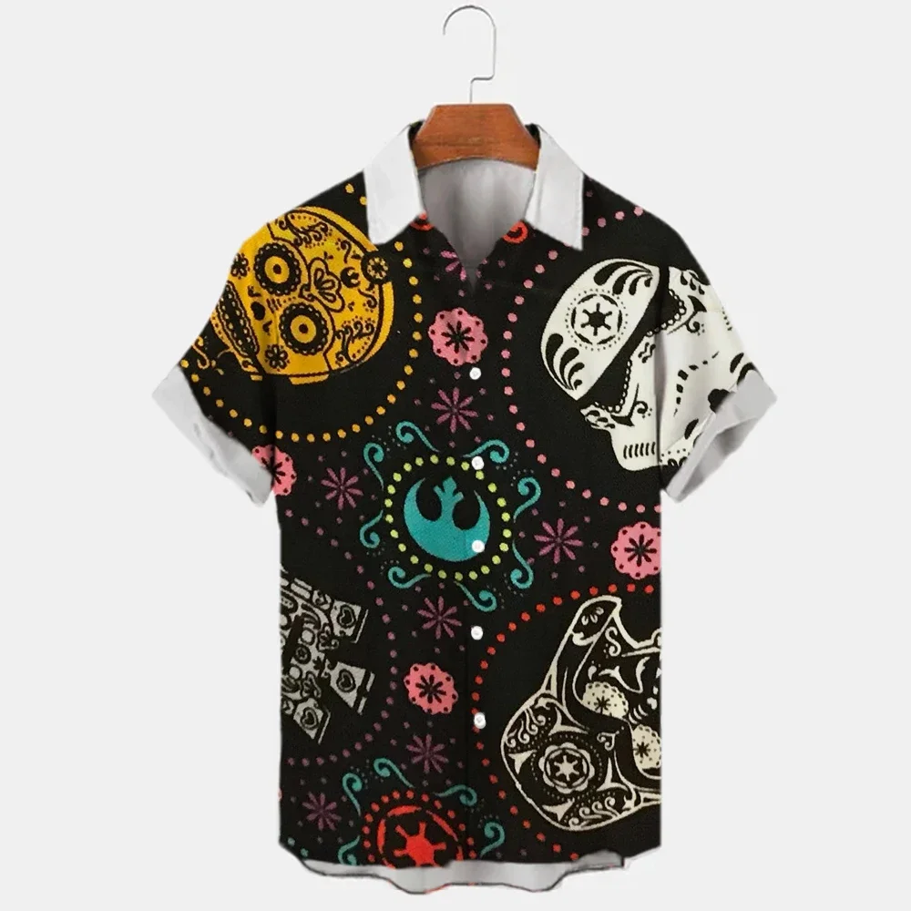 2023 Summer New Hawaiian Shirts Men Fashion 3D Printed Beach Vintage Short Sleeve Tops Oversized Loose Shirts