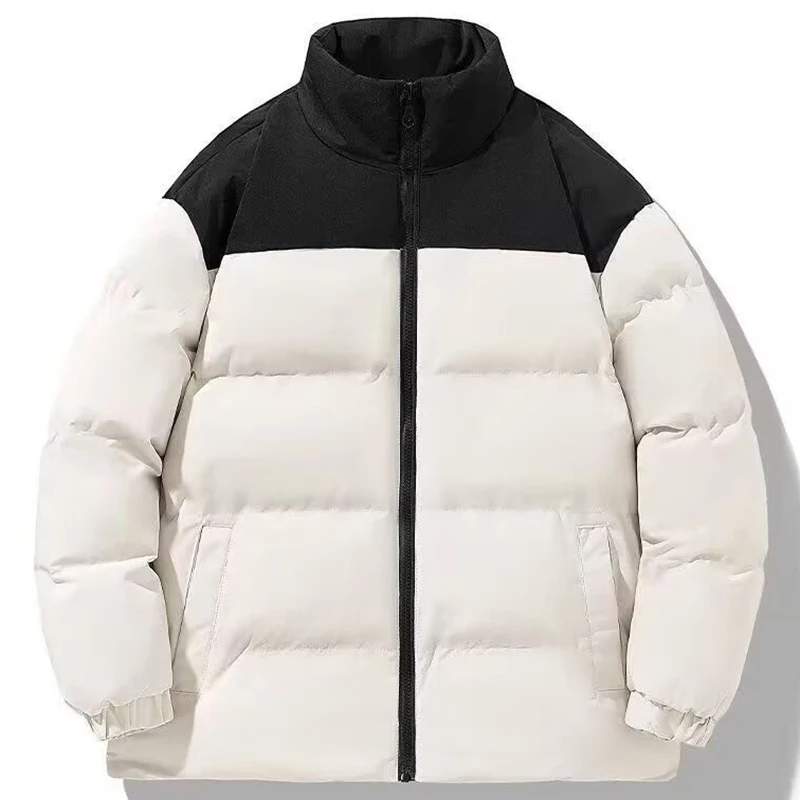 6 ألوان الشتاء كتلة اللون الرجال أسفل سترة الجرافين ذاتية التدفئة يندبروف الدافئة السترات الكلاسيكية الوقوف طوق معاطف ملابس خارجية #3