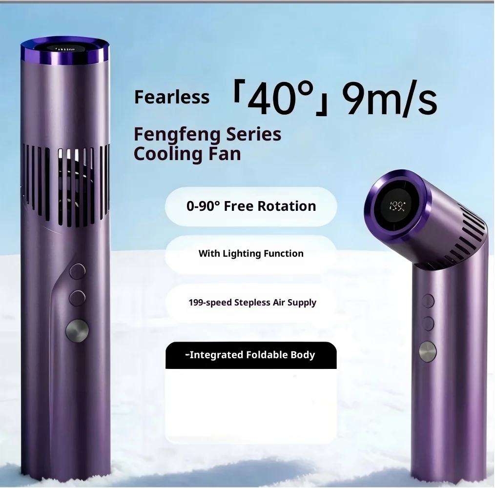 

Women's Mini Handheld Fan with 199-Speed Settings, LED Display, and 3000mAh Battery—Perfect for Women's Handbags and Outdoor Use