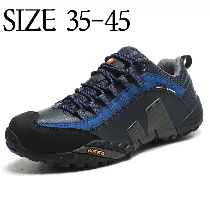 Outdoor Men Waterproof Hiking Shoes Trekking Shoes Mountain Boots for Men Leather Woodland Hunting Tactical Shoes Size 35-45