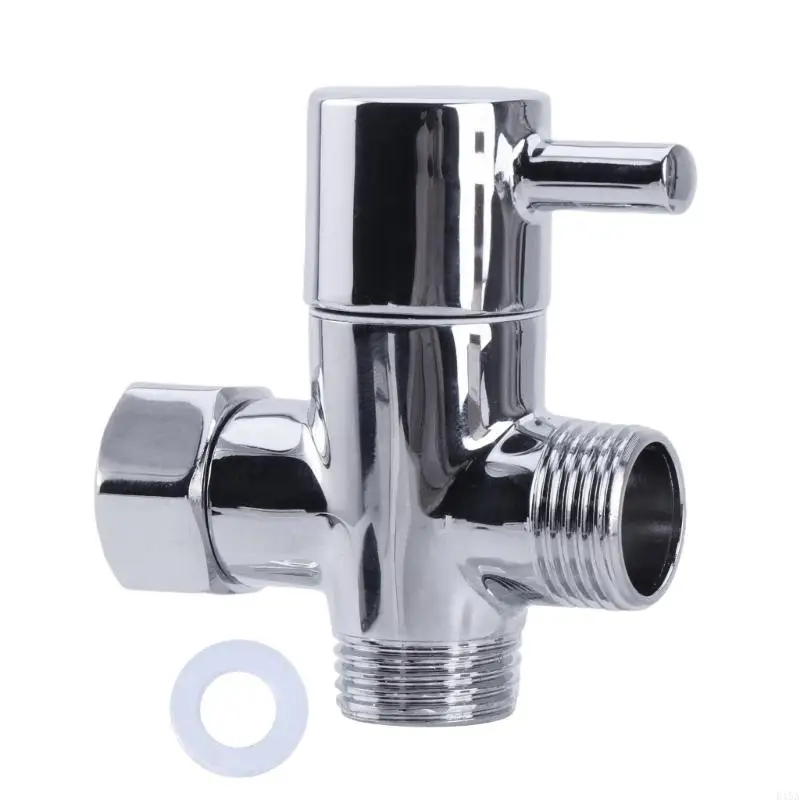 E15A Convenient 3 Way Adapter Practical 3 Way Shower Attachment 3 Way Diverters Valves G1/2 Inch Metal Shower Switches