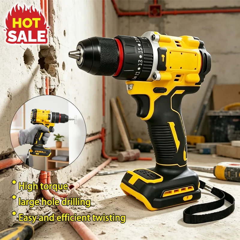 コンパクトコードレスブラシレスインパクトドリルledライト搭載強力多機能電動工具20vバッテリー