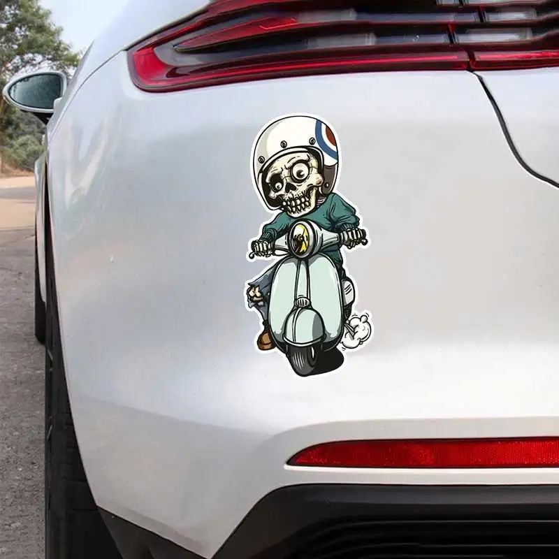 Skeleton Rider Car Sticker Waterproof Vinyl Decal on Bumper Rear Window Laptop Self-adhesive Decal For Car Accessories Y861