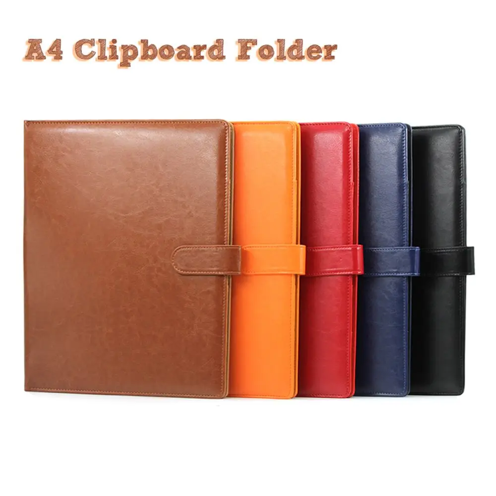 1 Pc PU Leather A4 cartella per appunti Manager Clip custodia per documenti scrittura pad porta biglietti da visita borsa per documenti multifunzionale