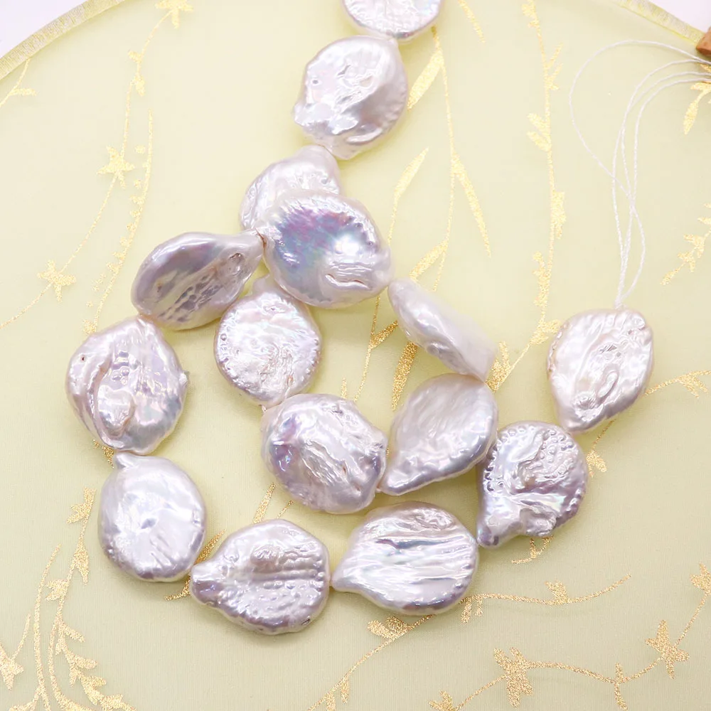 

Натуральный пресноводный жемчуг, нерегулярные круглые бусины на дисках, свободные бусины с прямыми отверстиями, жемчужные нити в стиле барокко, ожерелье, ювелирные изделия своими руками