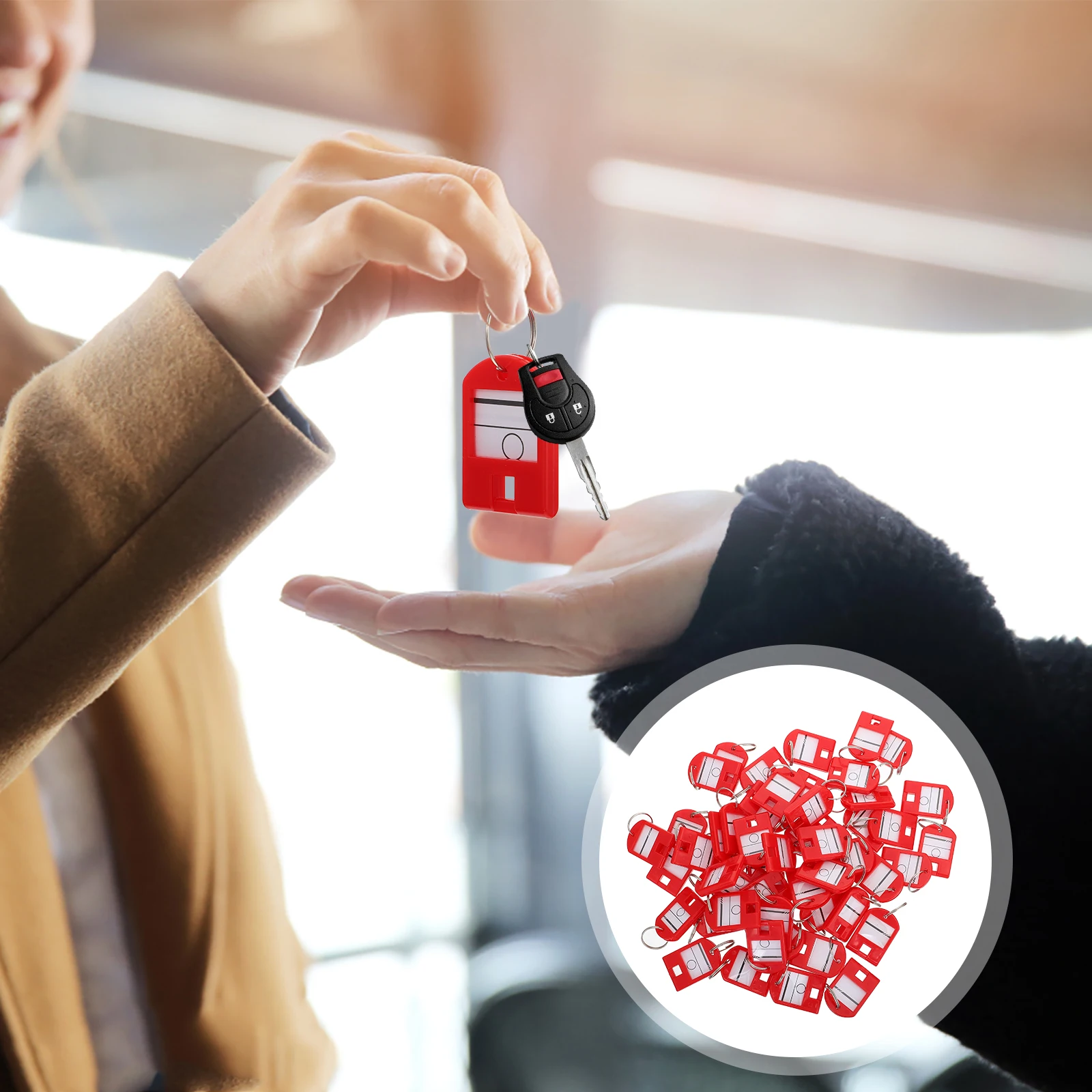 

50pcs Key Tags Plastic Id Label Luggage Tag Number Label For Hotel Gym Sauna Dorm Bag Suitcase Key Ring Accessory